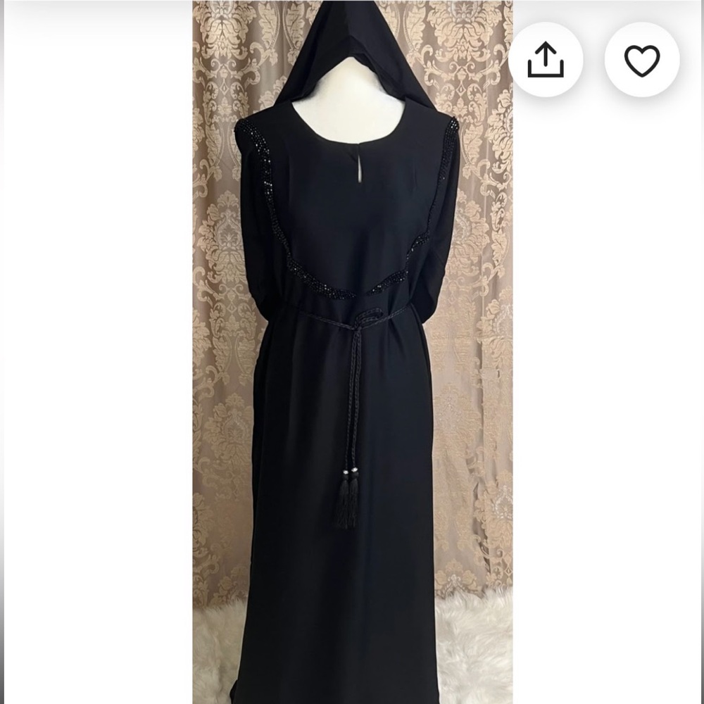 Black Embellished DUBAI styled Abaya Dress